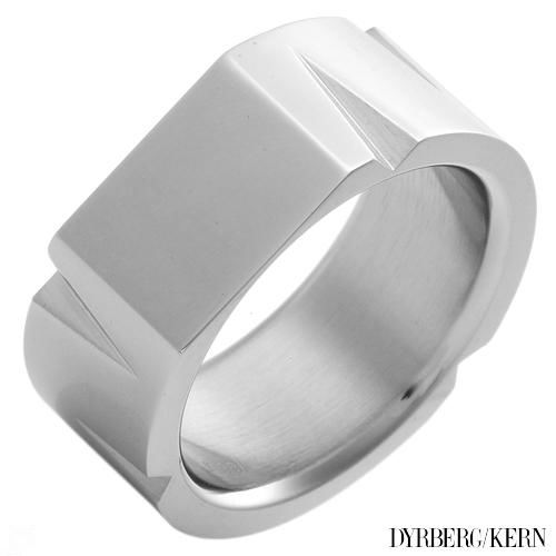 DYRBERG/KERN!10MM WIDE STAINLESS STEEL RING-sz12.5